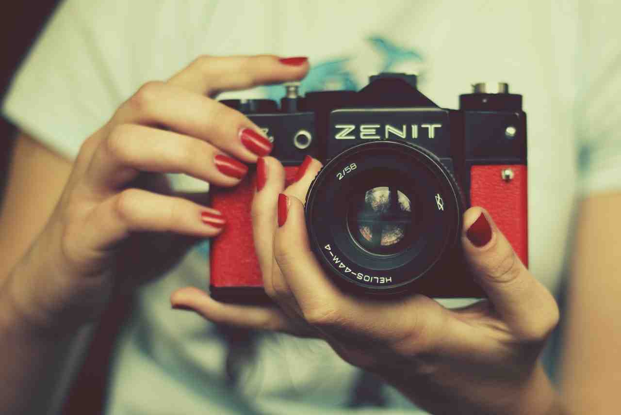 appareil photo, zénith, rouge